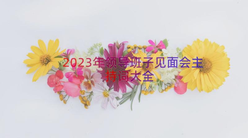 2023年领导班子见面会主持词大全（20篇）