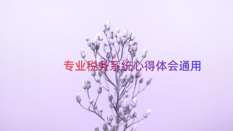 专业税务系统心得体会（通用16篇）