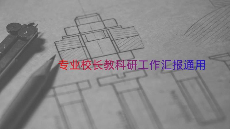 专业校长教科研工作汇报（通用15篇）