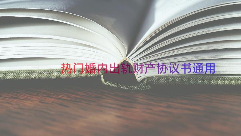 热门婚内出轨财产协议书（通用13篇）