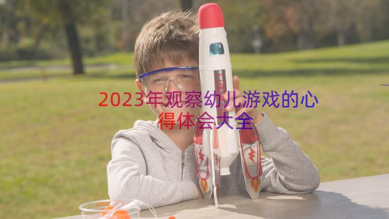 2023年观察幼儿游戏的心得体会大全（13篇）