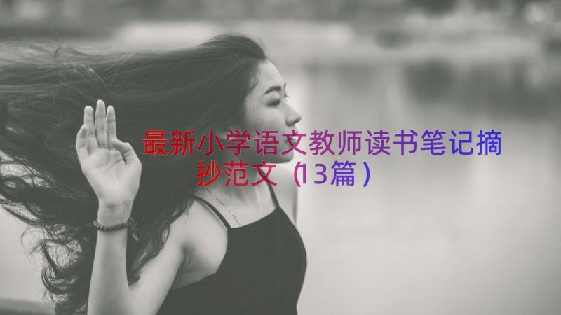 最新小学语文教师读书笔记摘抄范文（13篇）