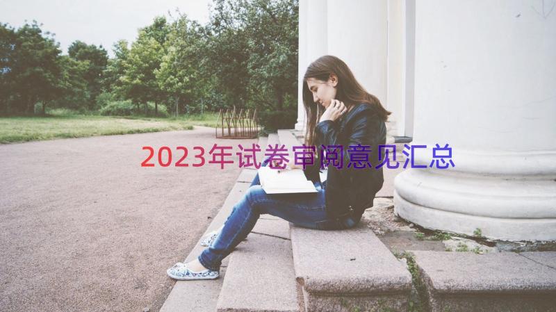 2023年试卷审阅意见（汇总18篇）