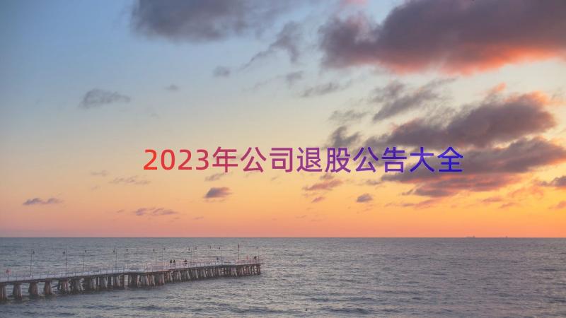 2023年公司退股公告大全（14篇）