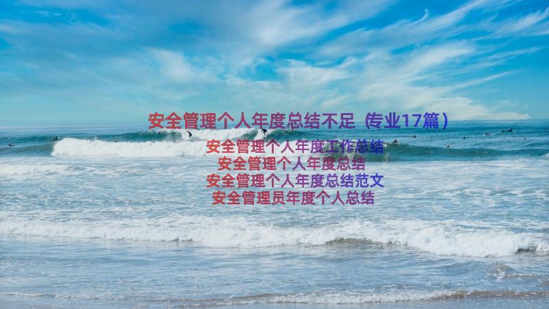 安全管理个人年度总结不足（专业17篇）