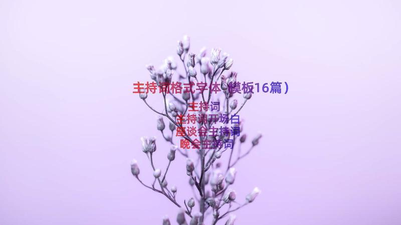 主持词格式字体（模板16篇）