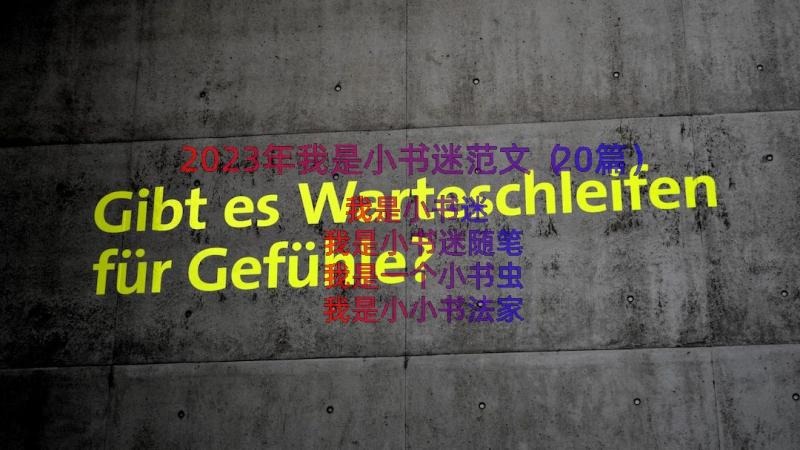 2023年我是小书迷范文（20篇）