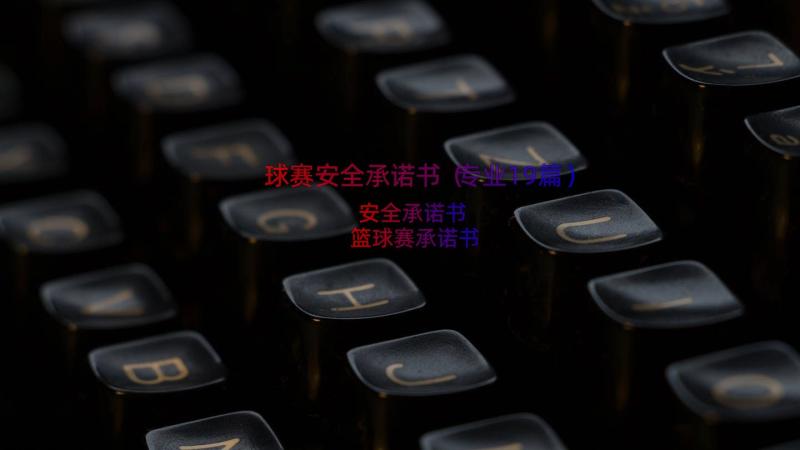 球赛安全承诺书（专业19篇）