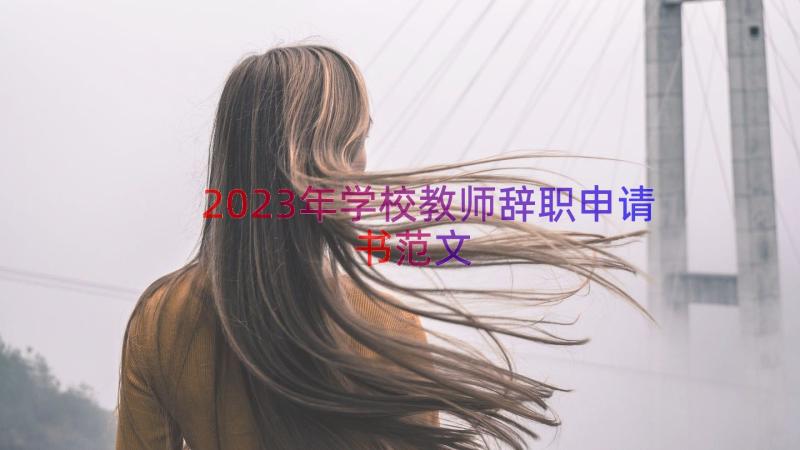 2023年学校教师辞职申请书范文（20篇）