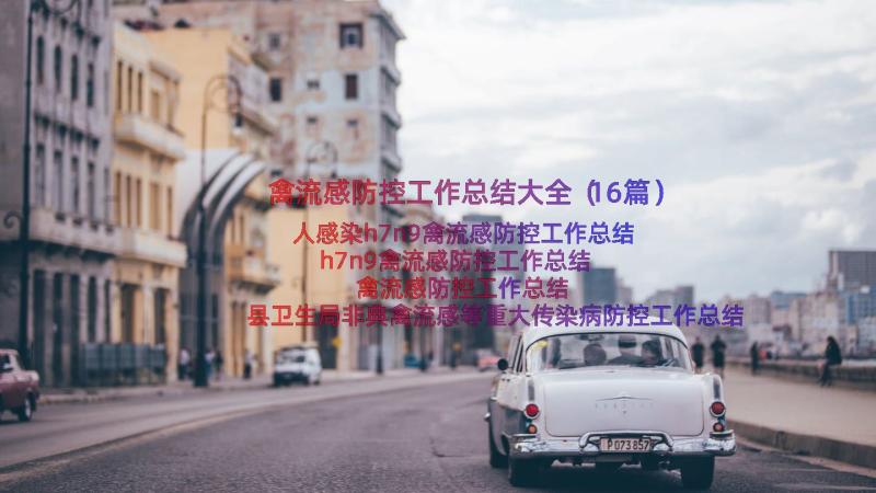 禽流感防控工作总结大全（16篇）