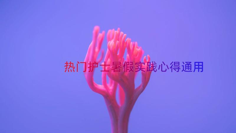 热门护士暑假实践心得（通用17篇）