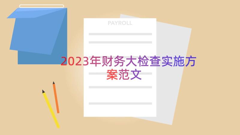 2023年财务大检查实施方案范文（18篇）