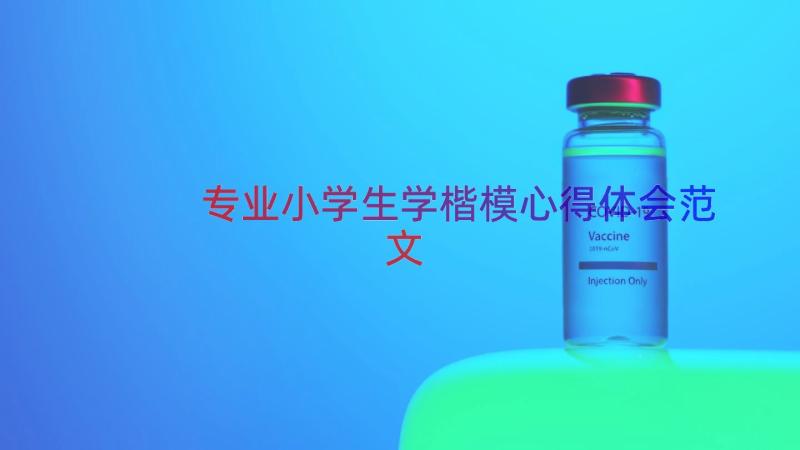 专业小学生学楷模心得体会范文（14篇）