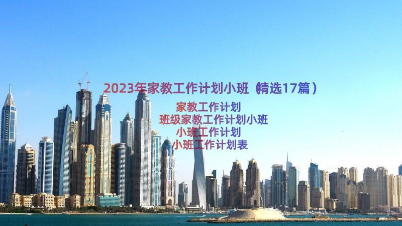 2023年家教工作计划小班（精选17篇）