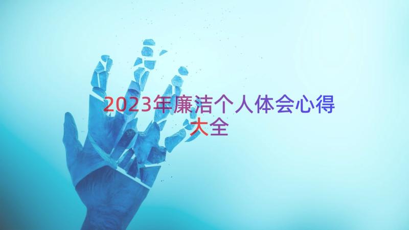 2023年廉洁个人体会心得大全（14篇）