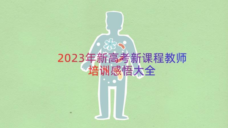 2023年新高考新课程教师培训感悟大全（17篇）