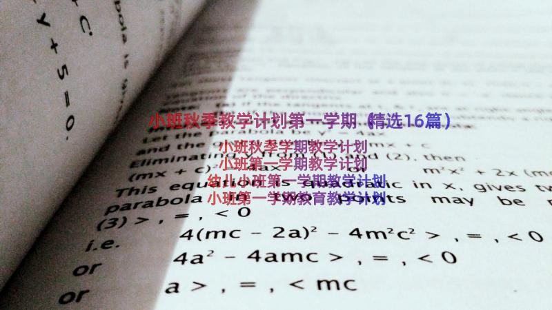 小班秋季教学计划第一学期（精选16篇）