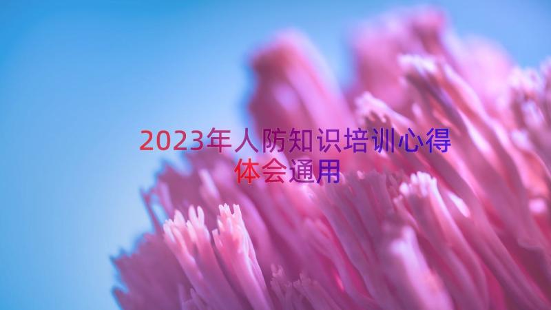 2023年人防知识培训心得体会（通用17篇）