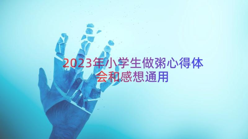 2023年小学生做粥心得体会和感想（通用15篇）