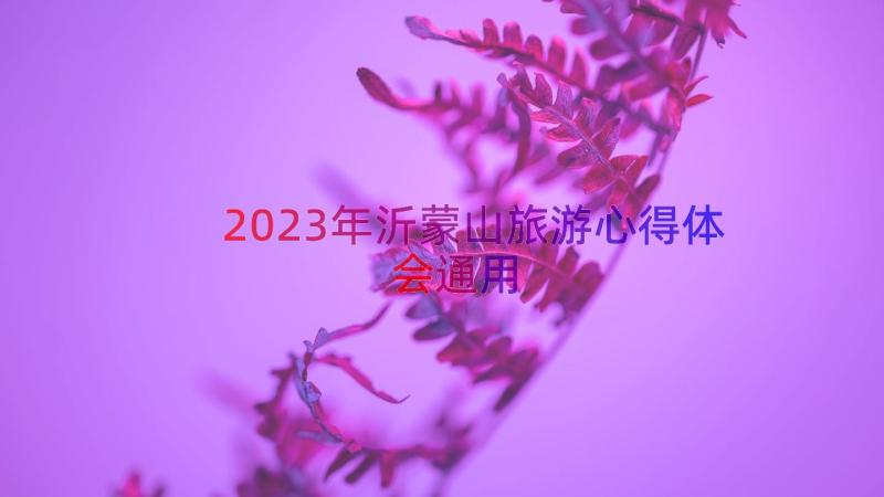 2023年沂蒙山旅游心得体会（通用13篇）