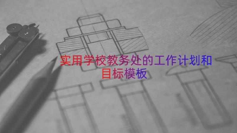 实用学校教务处的工作计划和目标（模板18篇）