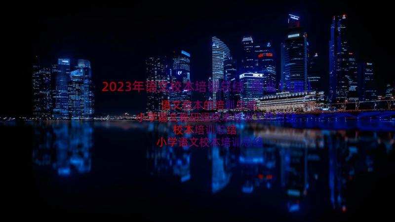 2023年语文校本培训总结（专业13篇）