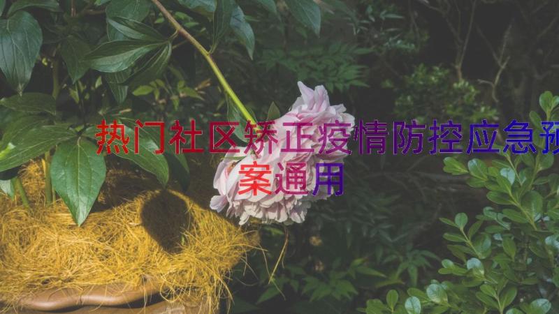 热门社区矫正疫情防控应急预案（通用18篇）