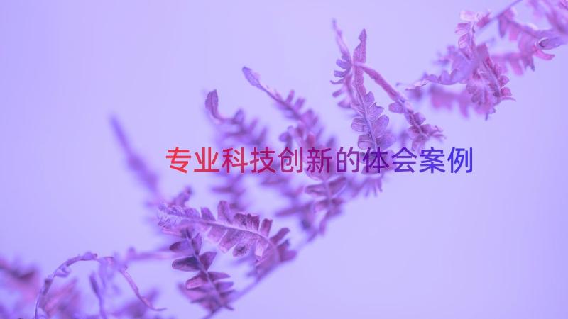 专业科技创新的体会（案例19篇）