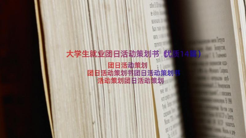 大学生就业团日活动策划书（优质14篇）