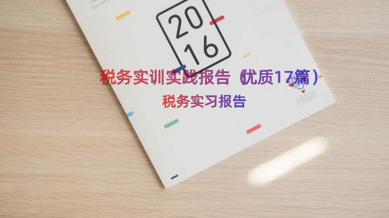 税务实训实践报告（优质17篇）