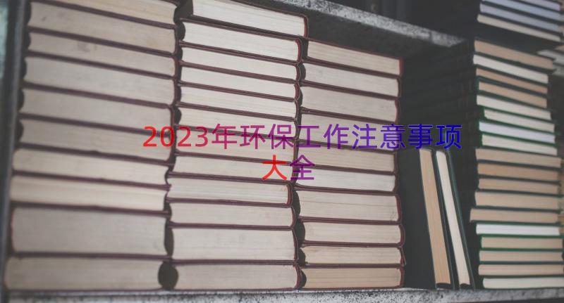 2023年环保工作注意事项大全（13篇）