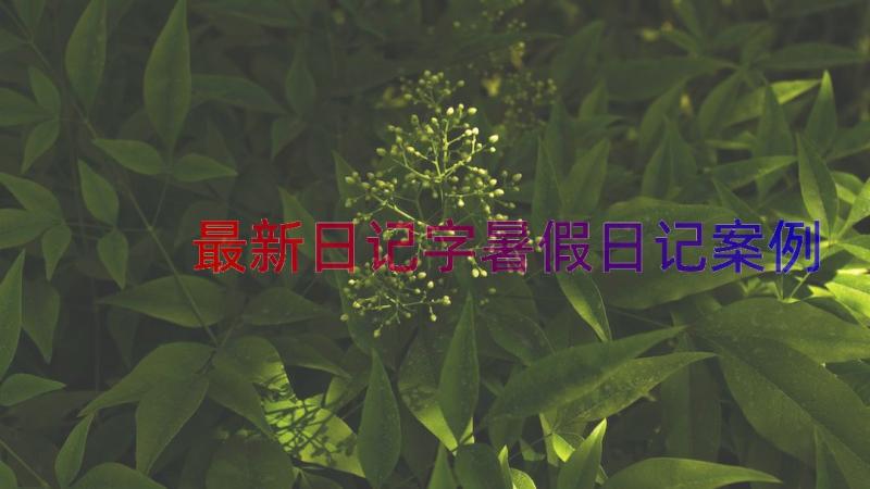 最新日记字暑假日记（案例12篇）