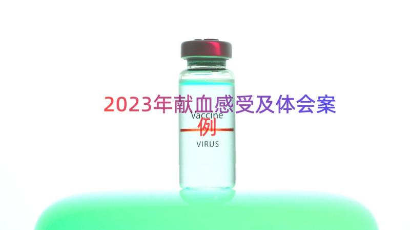 2023年献血感受及体会（案例19篇）