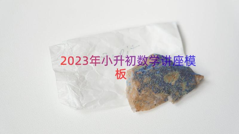 2023年小升初数学讲座（模板18篇）