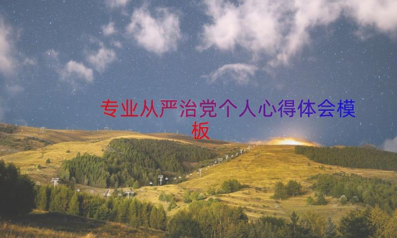 专业从严治党个人心得体会（模板13篇）