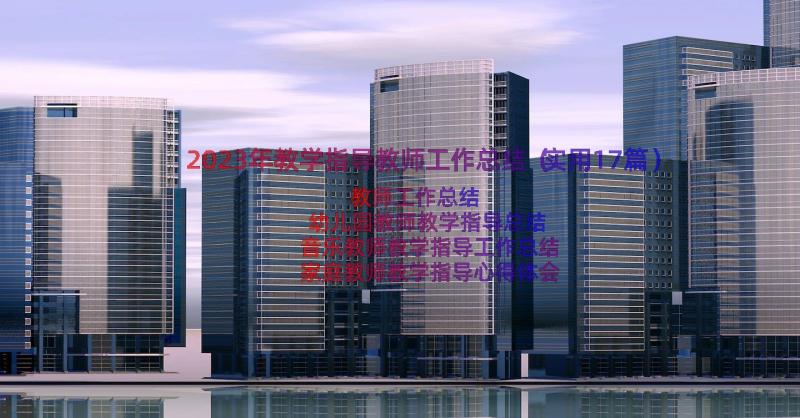 2023年教学指导教师工作总结（实用17篇）