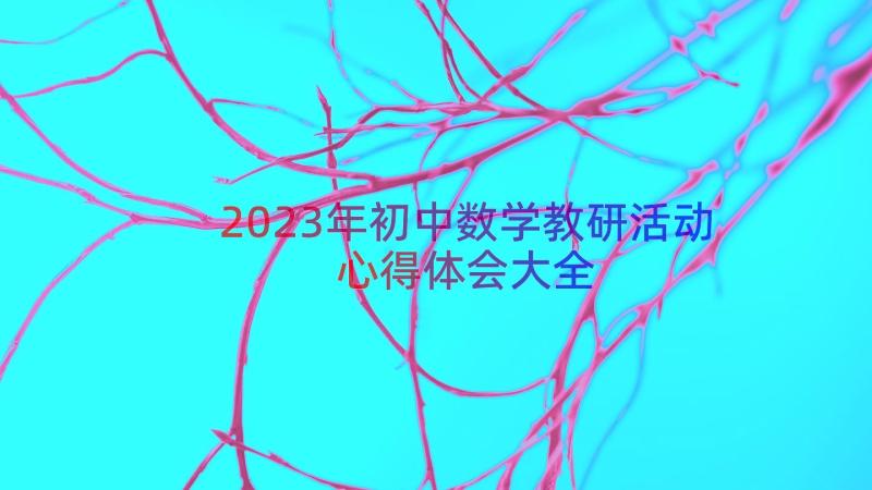 2023年初中数学教研活动心得体会大全（21篇）