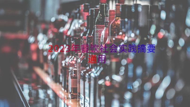 2023年餐饮社会实践摘要（通用16篇）