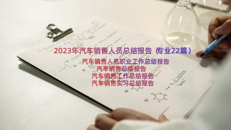 2023年汽车销售人员总结报告（专业22篇）