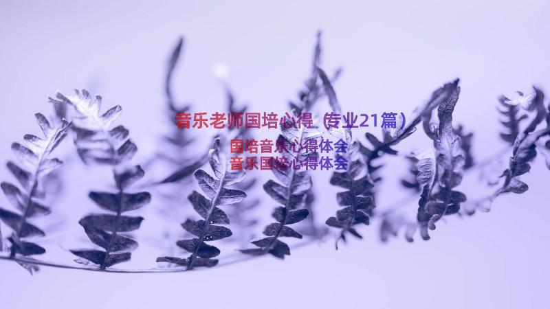 音乐老师国培心得（专业21篇）