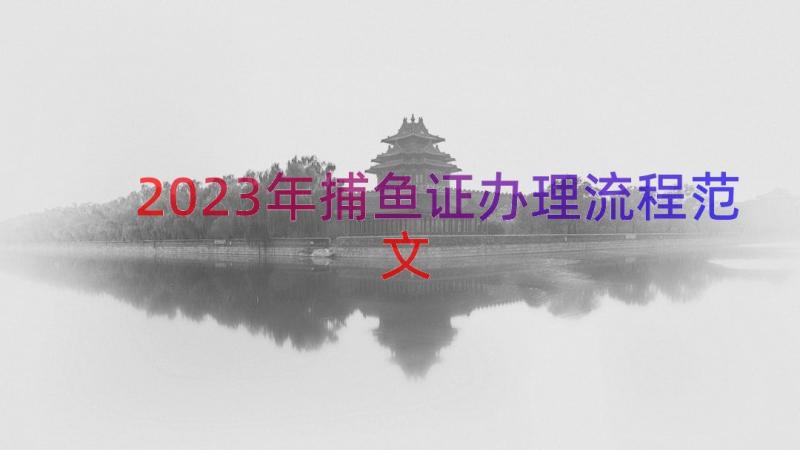 2023年捕鱼证办理流程范文（16篇）