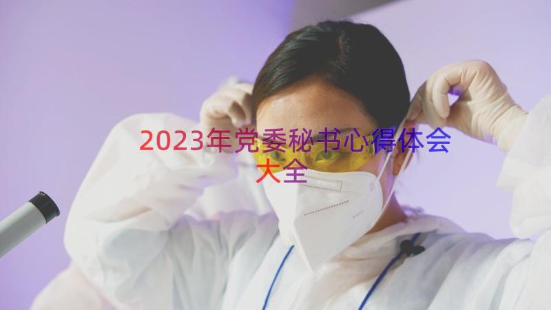 2023年党委秘书心得体会大全（12篇）