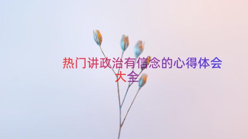 热门讲政治有信念的心得体会大全（16篇）