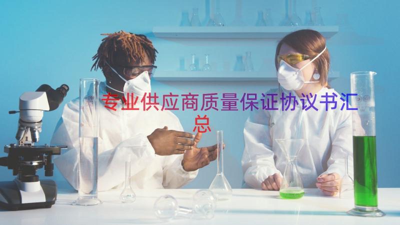 专业供应商质量保证协议书（汇总17篇）