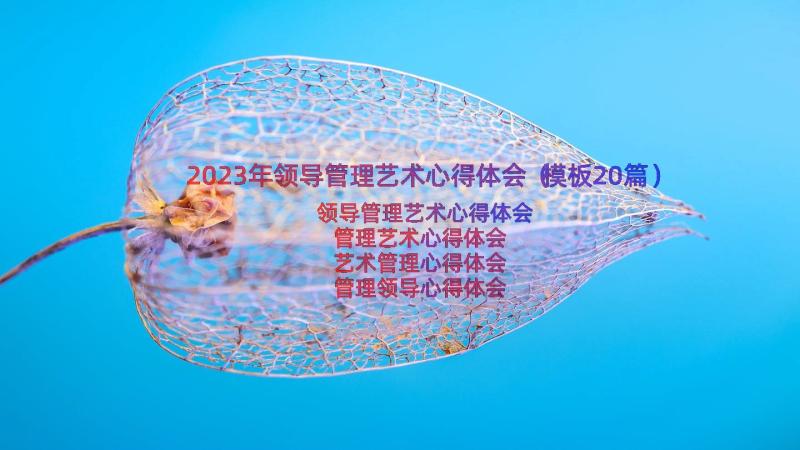 2023年领导管理艺术心得体会（模板20篇）