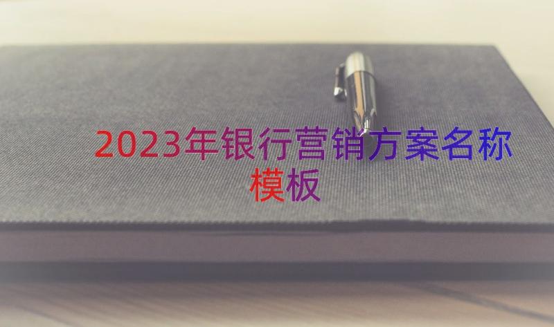 2023年银行营销方案名称（模板14篇）