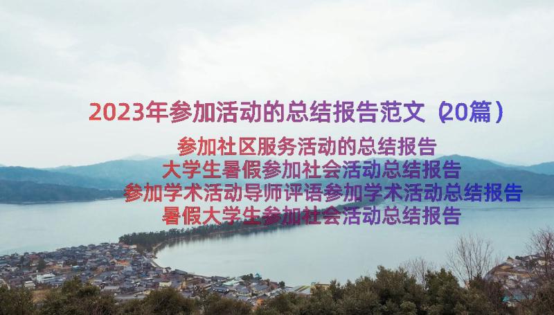 2023年参加活动的总结报告范文（20篇）