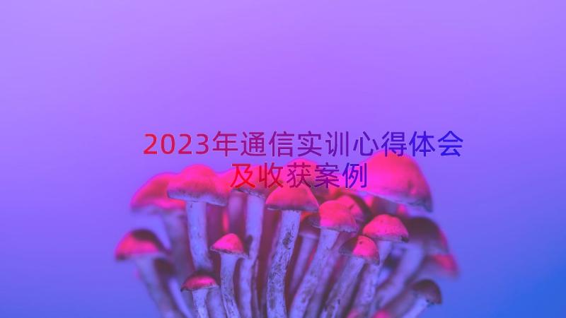 2023年通信实训心得体会及收获（案例13篇）