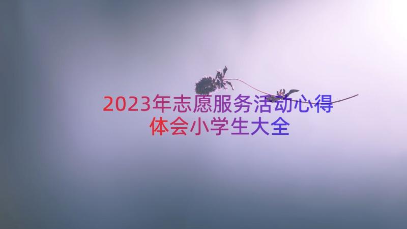 2023年志愿服务活动心得体会小学生大全（16篇）