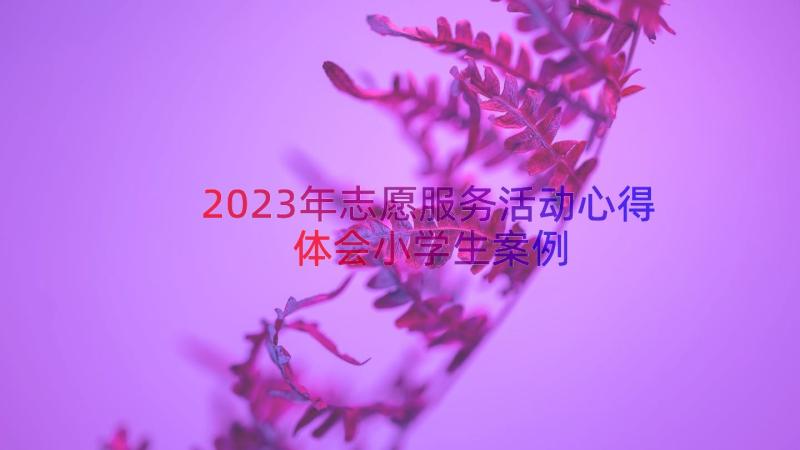 2023年志愿服务活动心得体会小学生（案例15篇）